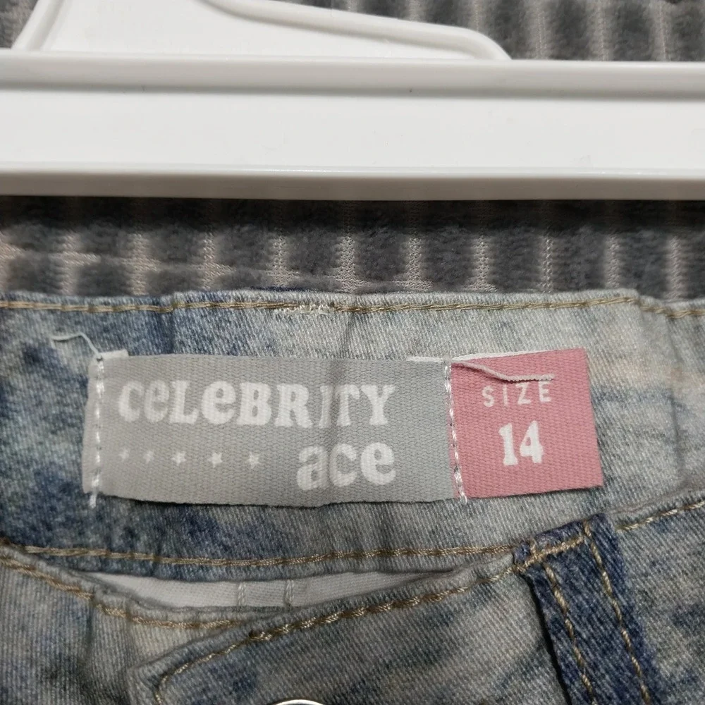Celebrity Ace Kids Jeans 90s Charms Acid Wash 14 Blue